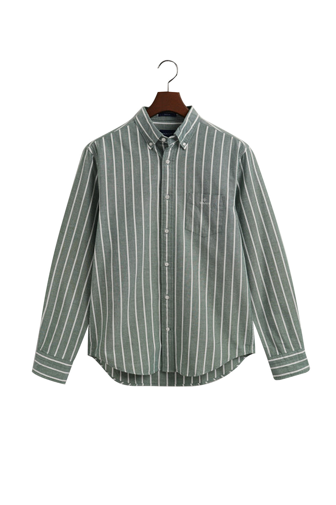 Gant D1 Reg Oxford Wide Strp Shirt Forest Green