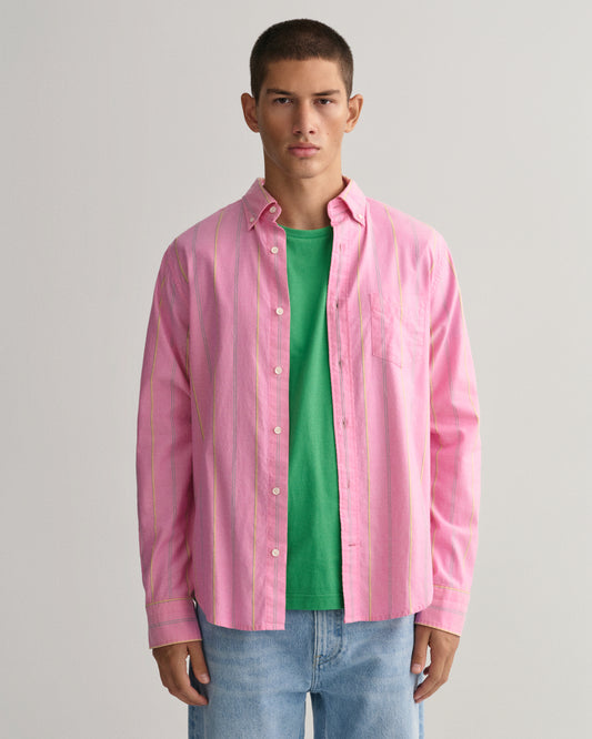 Gant Oxford Strp Reg LS Shirt Hyper Pink