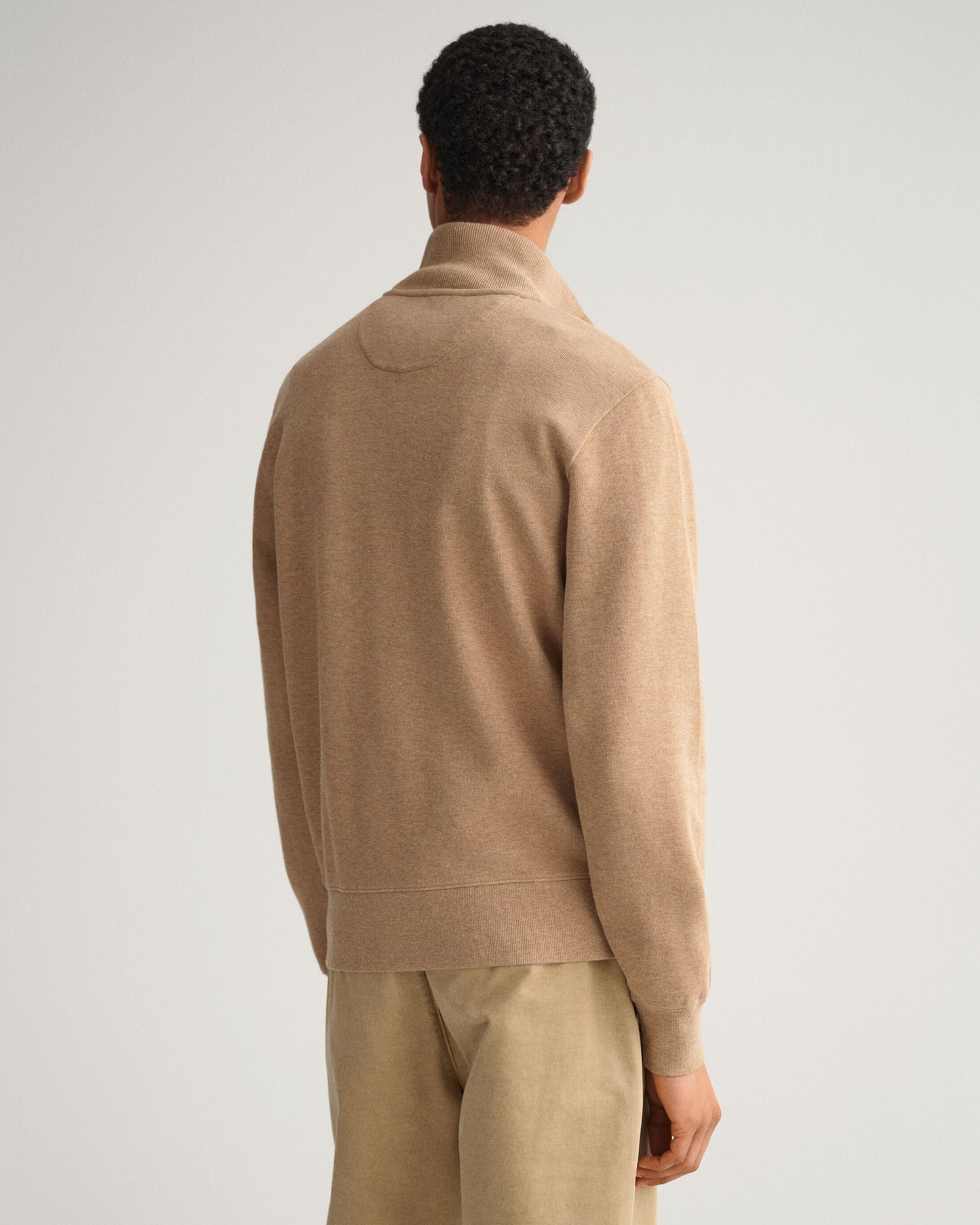 Gant Sacker Rib Half Zip Khaki Mel