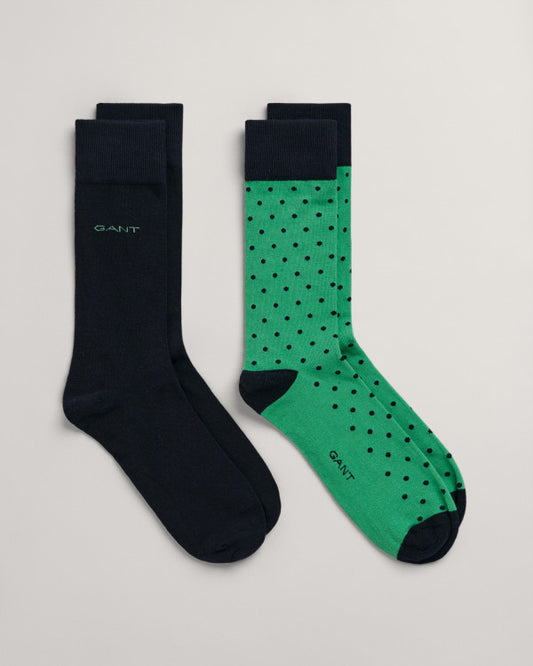 Gant Solid & Dot 2pk Socks Mid Green