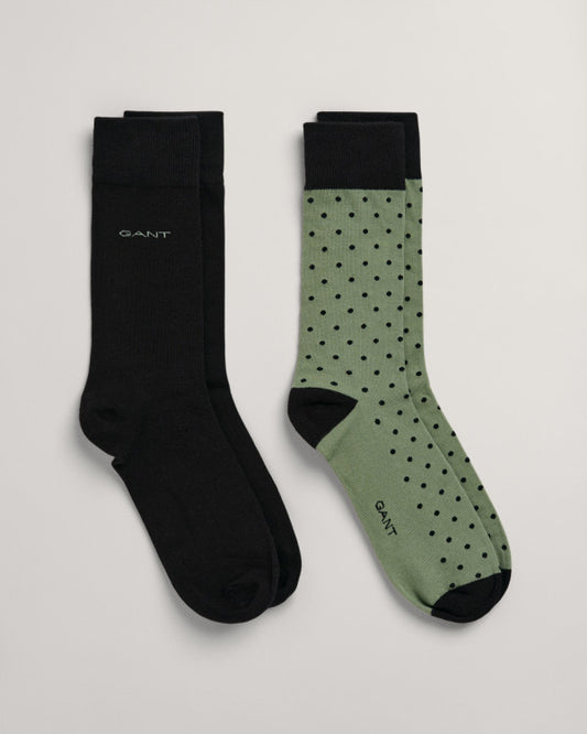 Gant Solid & Dot 2pk Socks Kal. Green