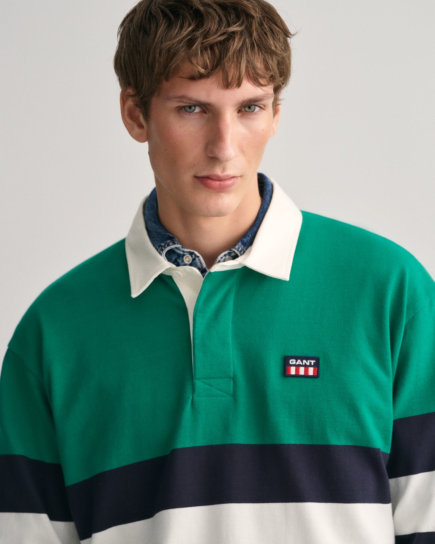 Gant Striped LS Rugger Lush Green