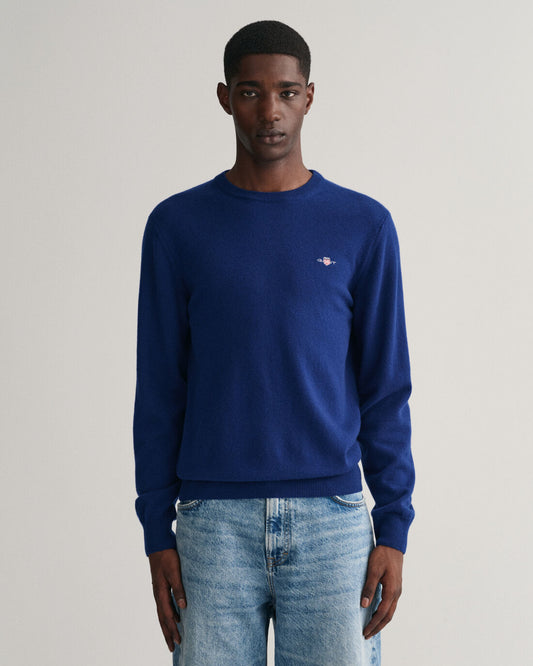 Gant Superfine Lambswool Crew Neck College Blue