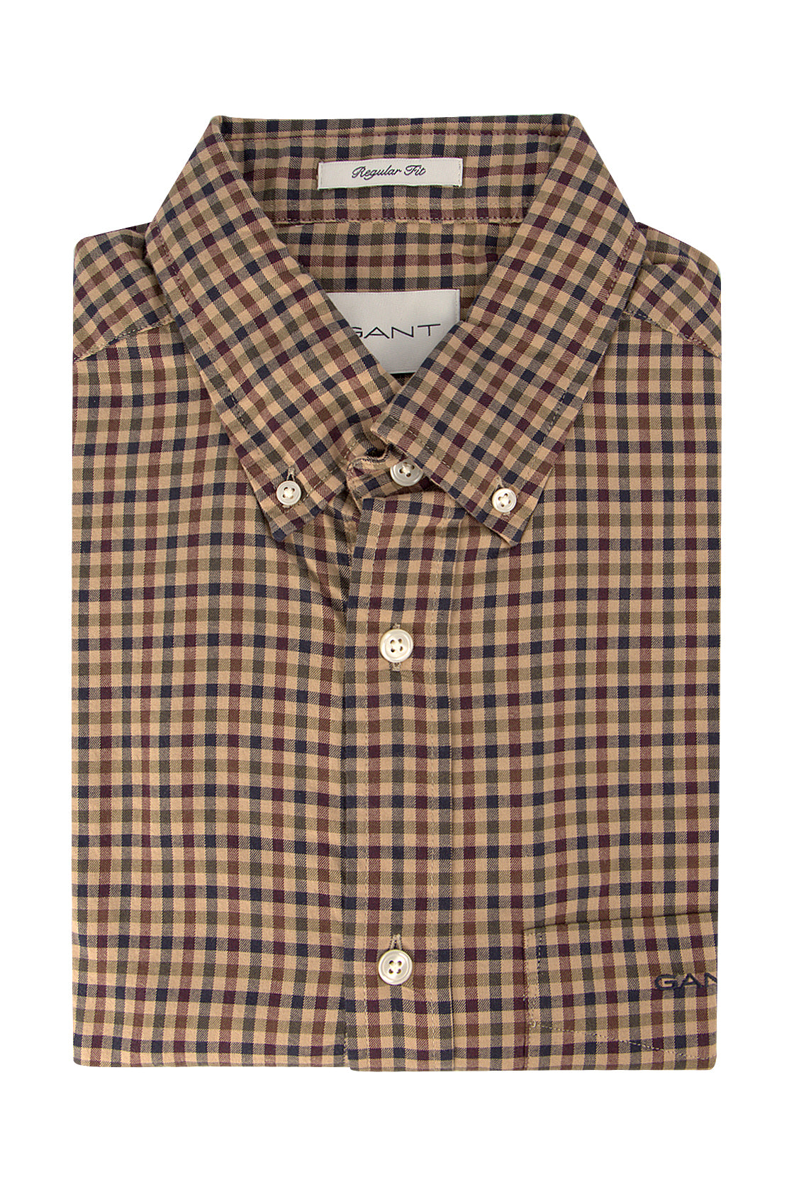 Gant Twill Micro Multi Chk LS Shirt Hazelwood Beige