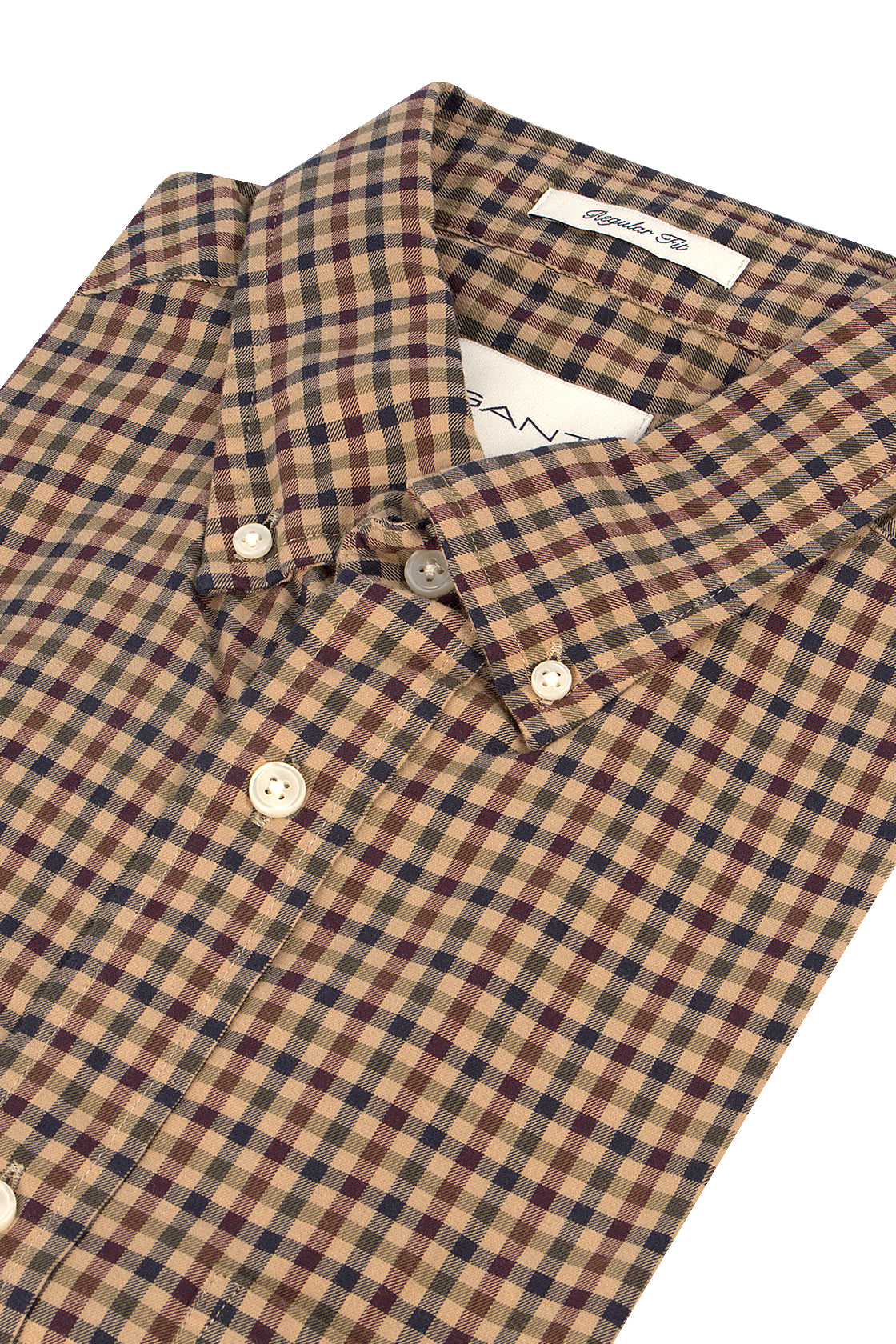 Gant Twill Micro Multi Check LS Shirt Hazelwood Beige