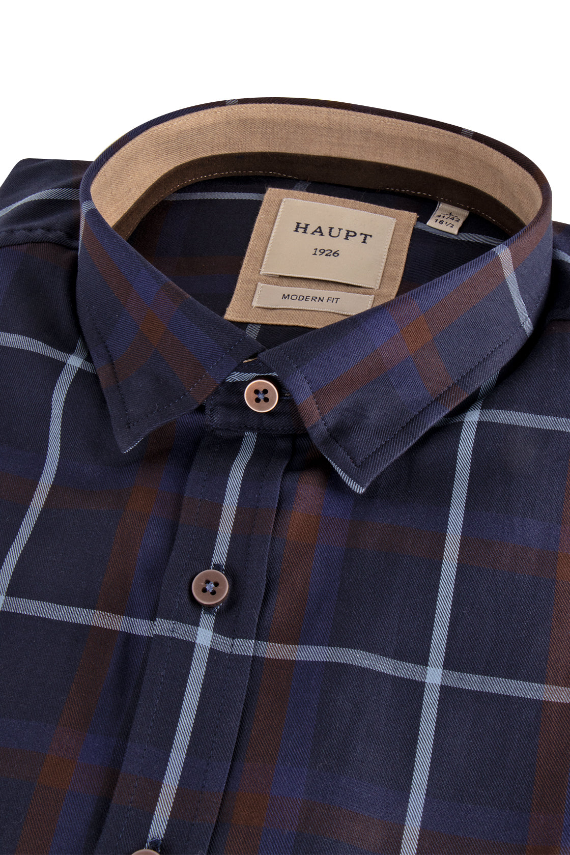 Haupt Modern Fit LS Shirt Blue Check