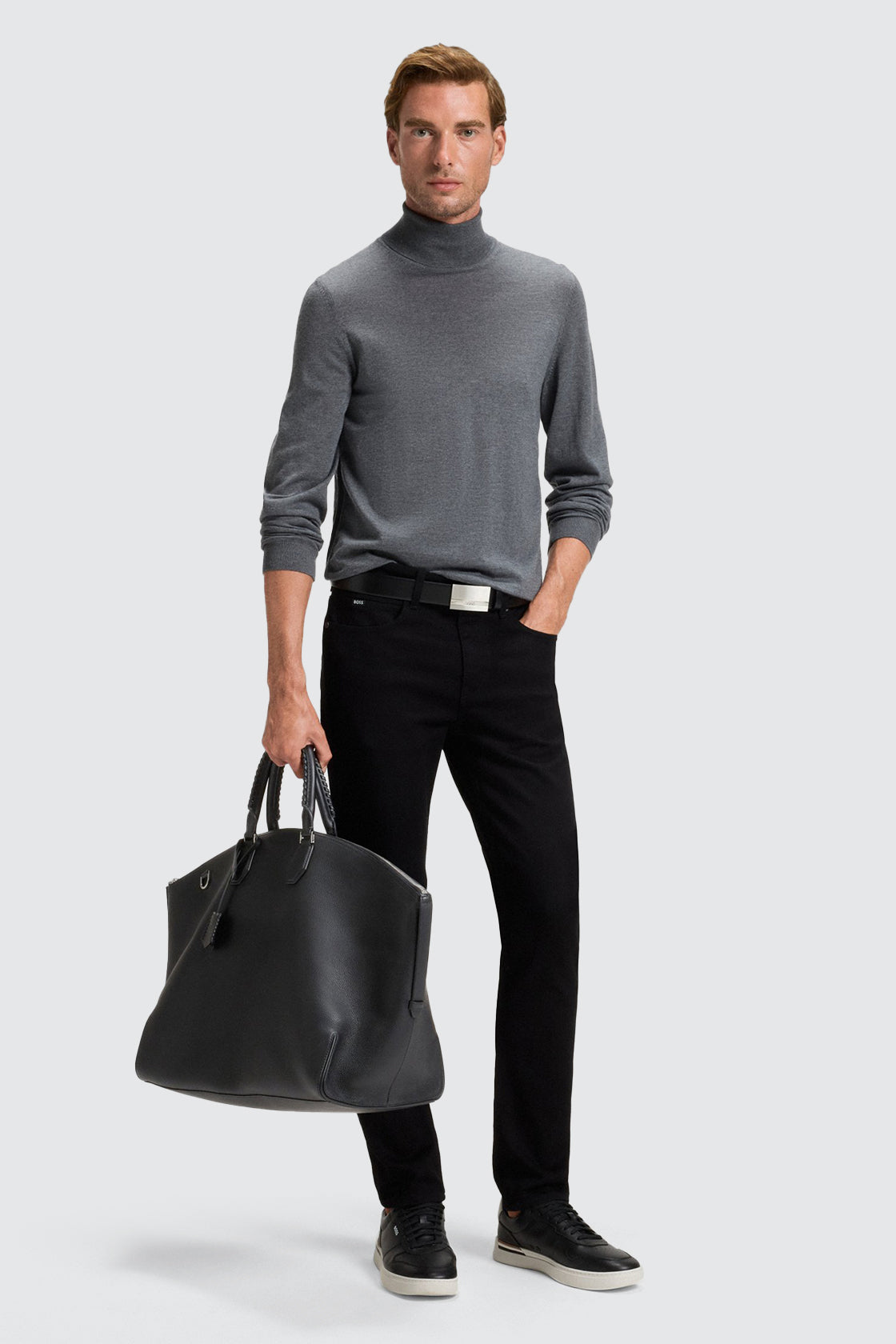 Hugo Boss Gabry Large Leather Holdall Black