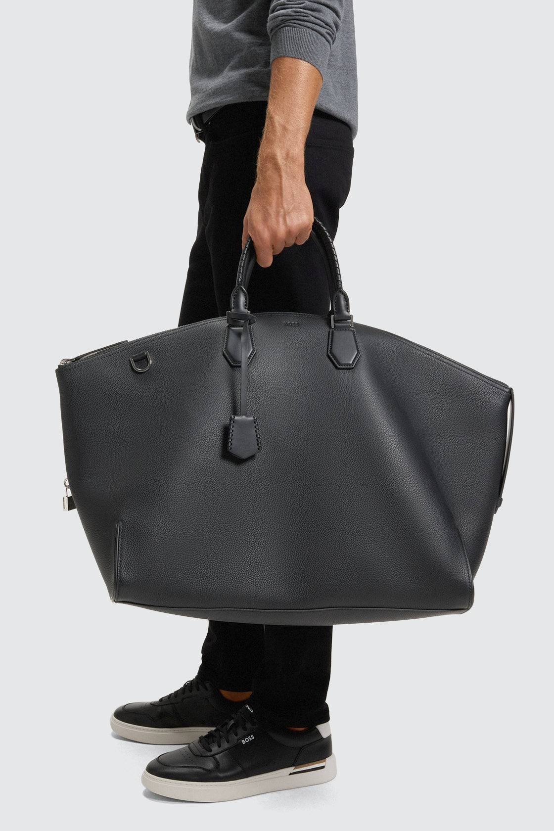 Hugo Boss Gabry Large Leather Holdall Black