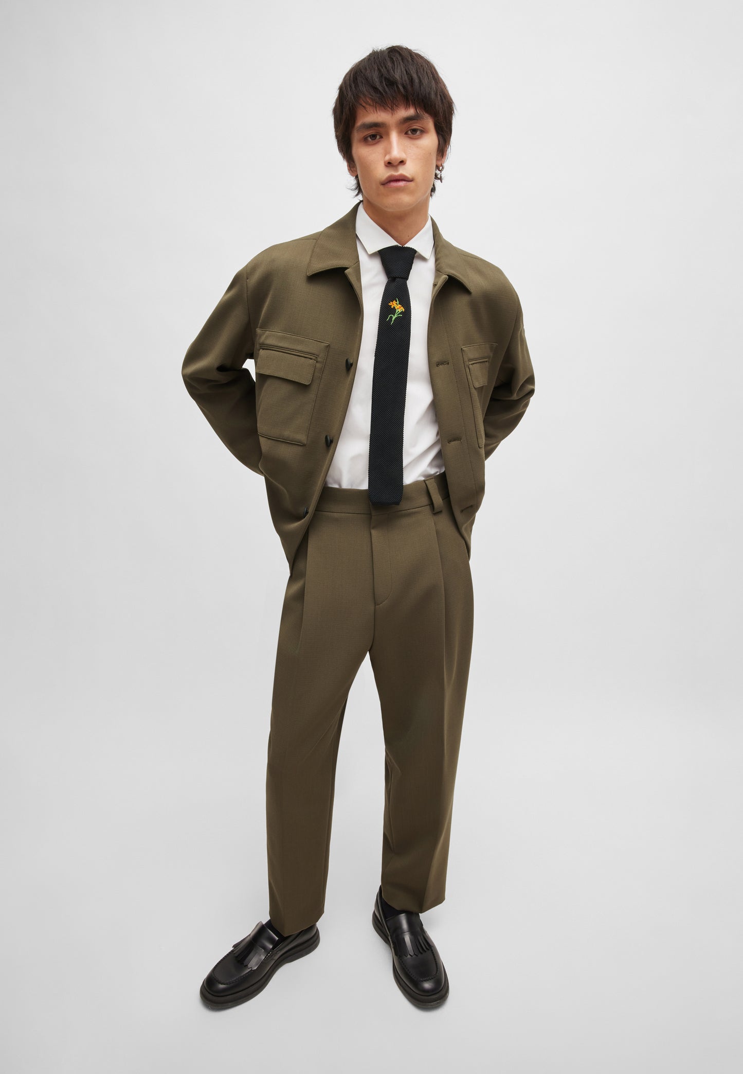 Hugo Boss Harly Trouser Dark Beige
