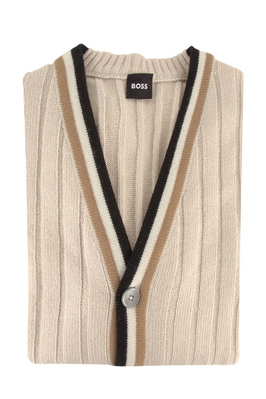 Hugo Boss Losilvio Cardigan Open White