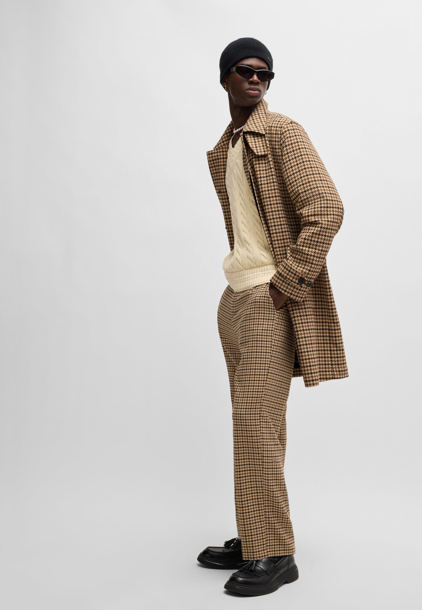 Hugo Boss Maver Regular Fit Coat Dark Brown