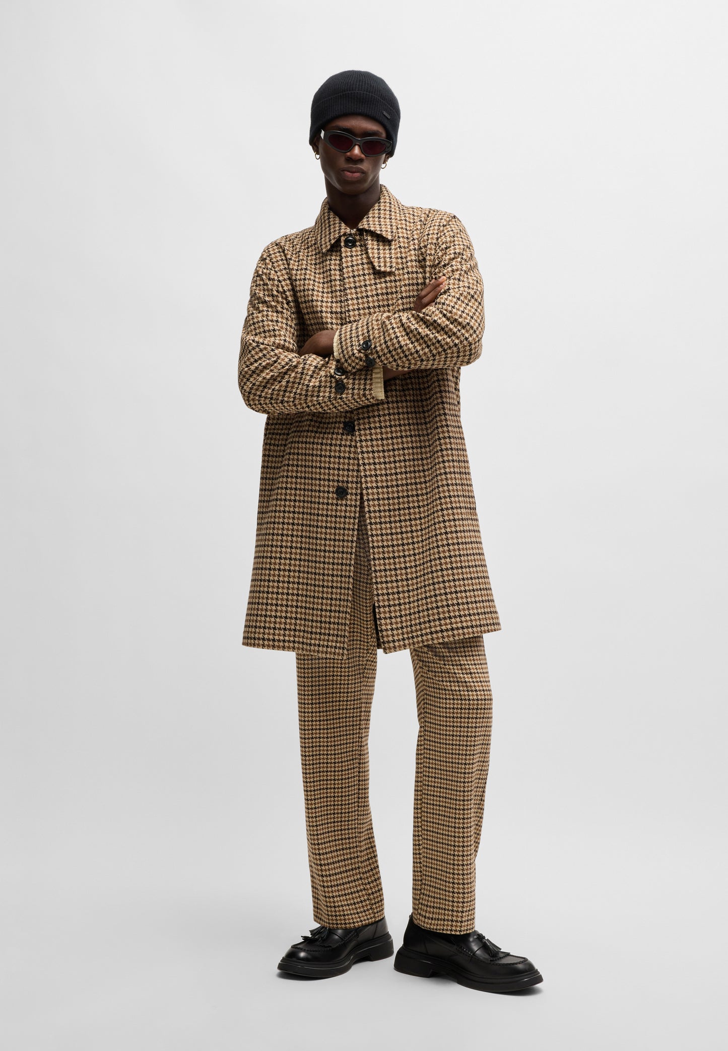 Hugo Boss Maver Regular Fit Coat Dark Brown
