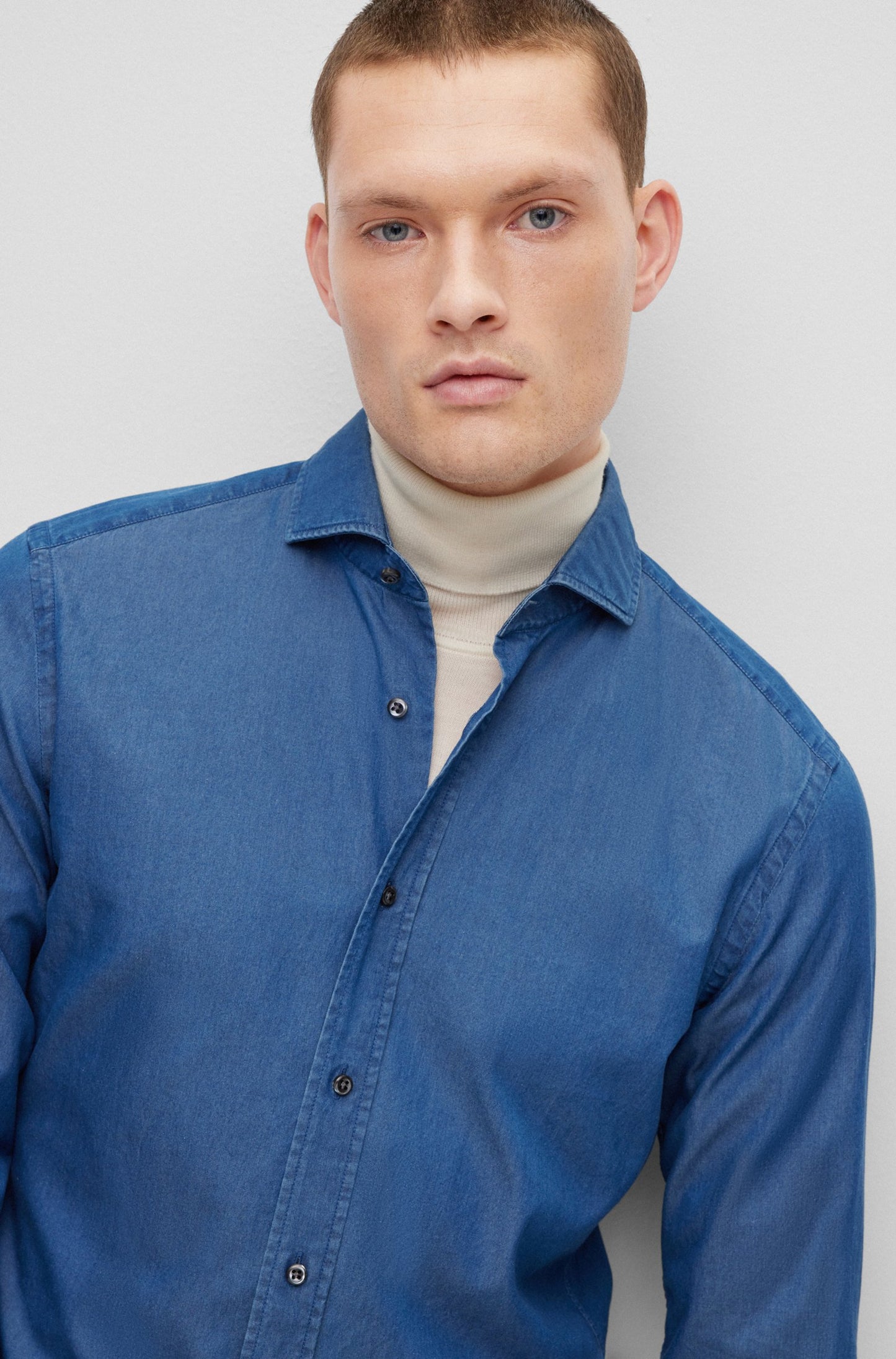 Hugo Boss T-Hays Spread Shirt Open Blue