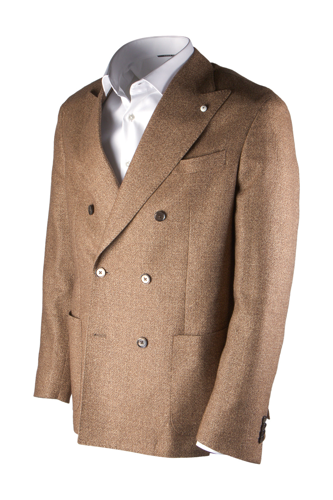 L.B.M. 1911 Textured Double Breast Sportscoat Light Brown