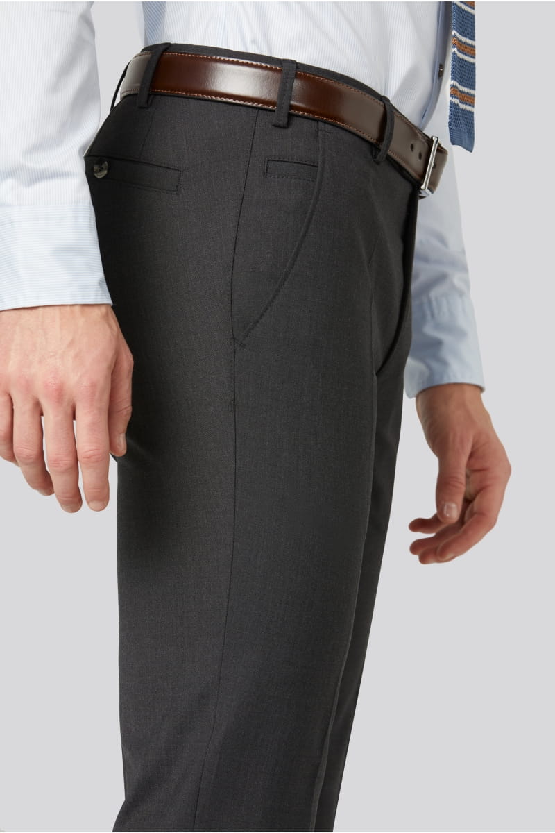 Meyer Roma Wash Wool Mix Trouser Charcoal