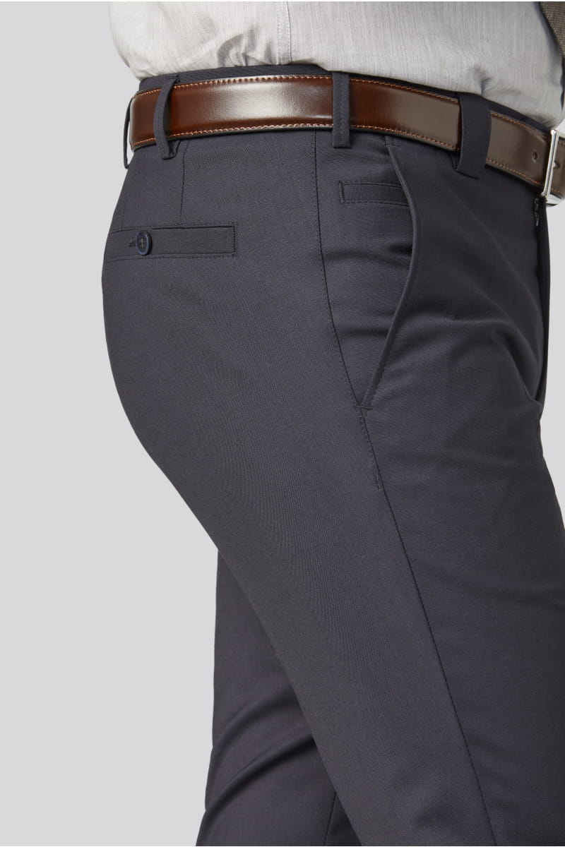Meyer Roma Wash Wool Mix Trouser Navy