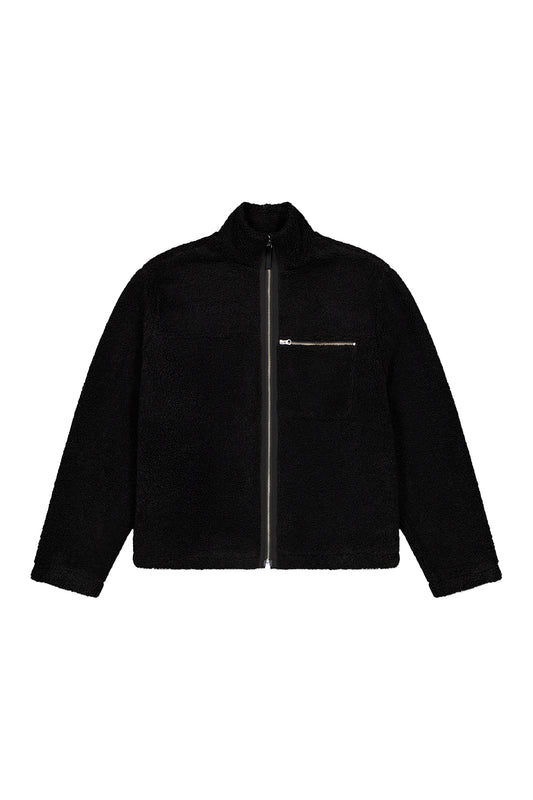 Neuw Zip Thru Borg Jacket Black