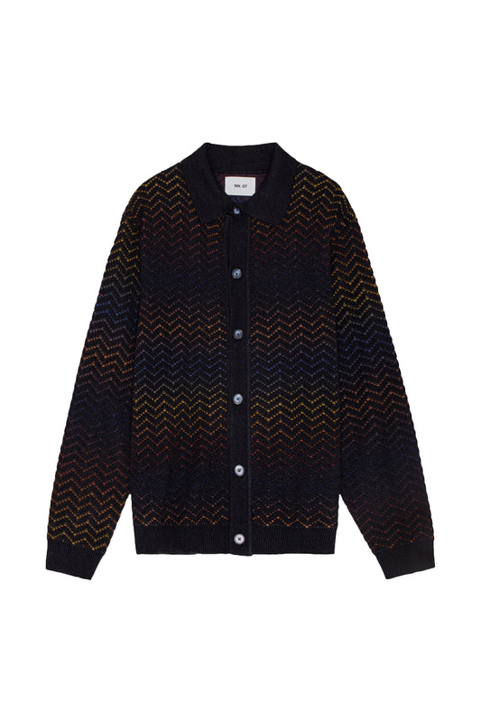 NN.07 Thor Gradient Polo Cardigan Multi Shades