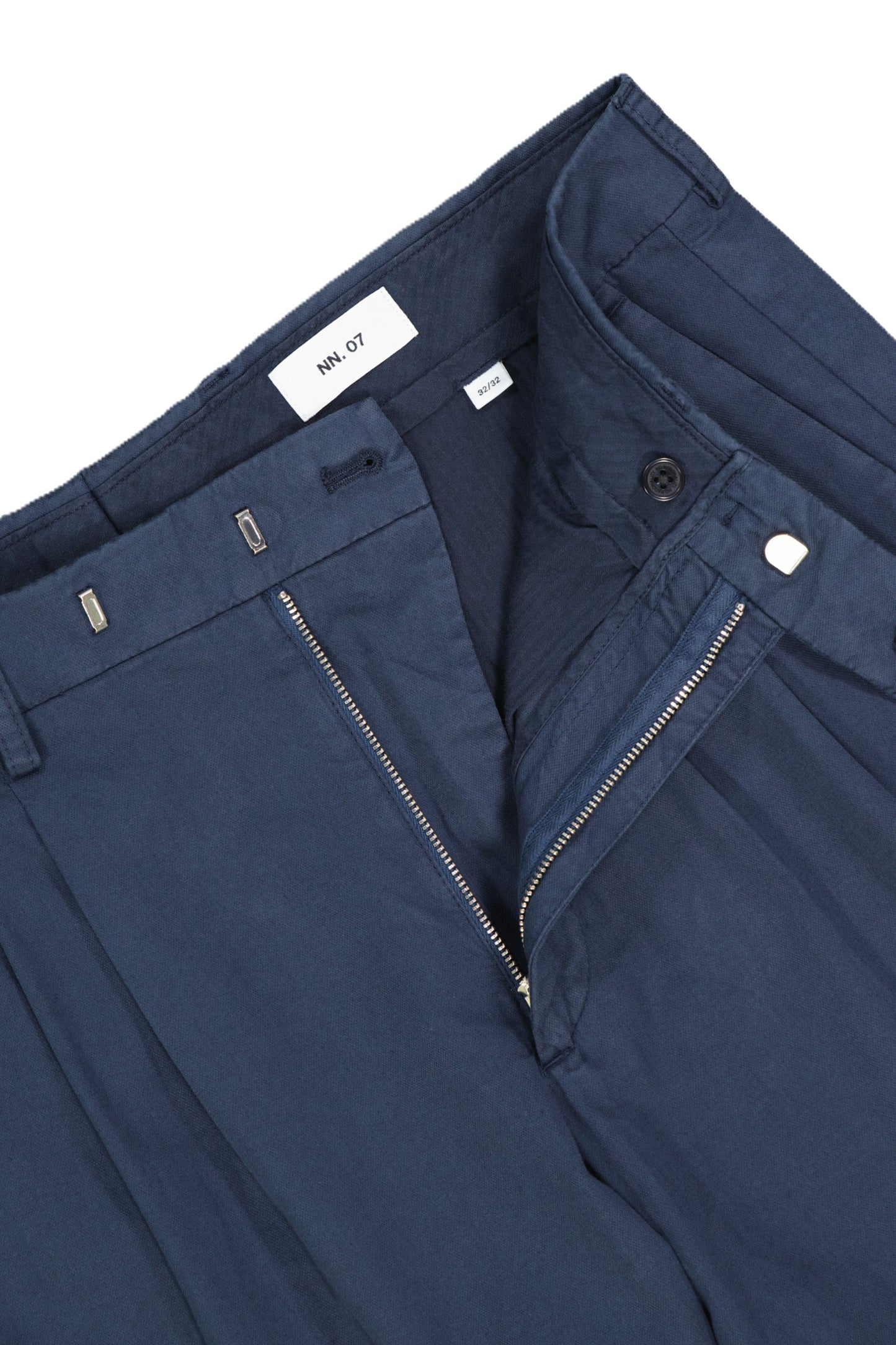 NN07 1803 Fritz Pleated Taper Trouser L32 Navy Blue