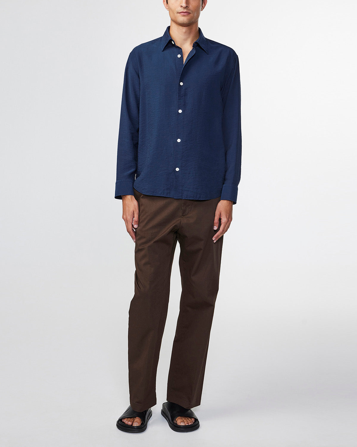 NN07 5971 Freddy No Pkt LS Shirt Navy Blue