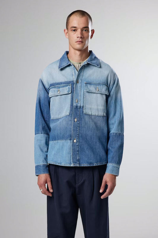 NN07 Roger Block 1855 Overshirt Blue Denim