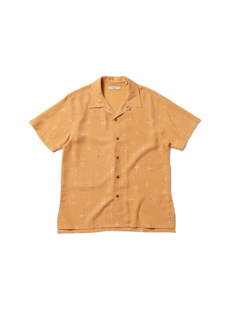Nudie Jeans Arvid 50s Hawaii SS Shirt Ochre