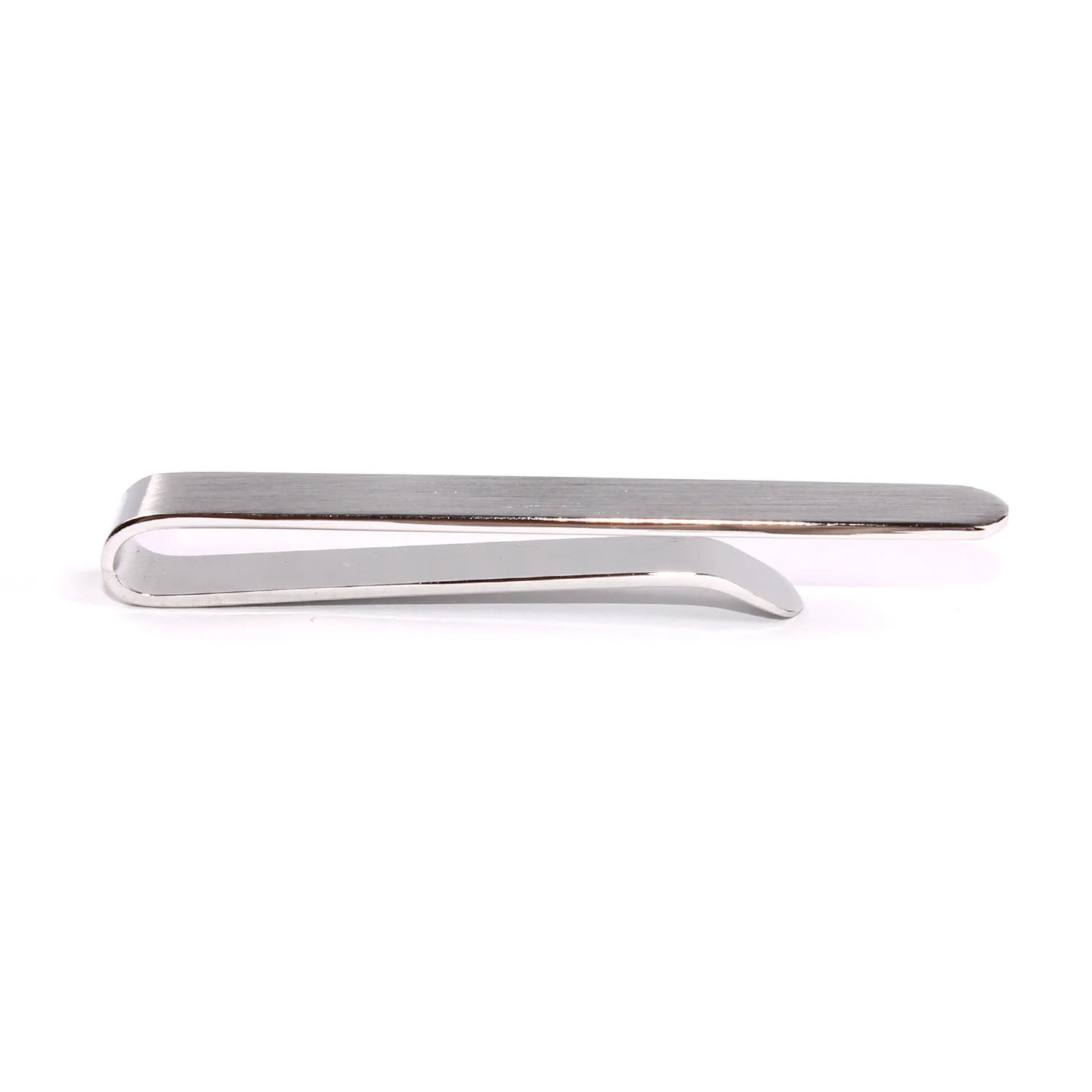 Otaa Brushed Silver Round Clasp Tie Bar