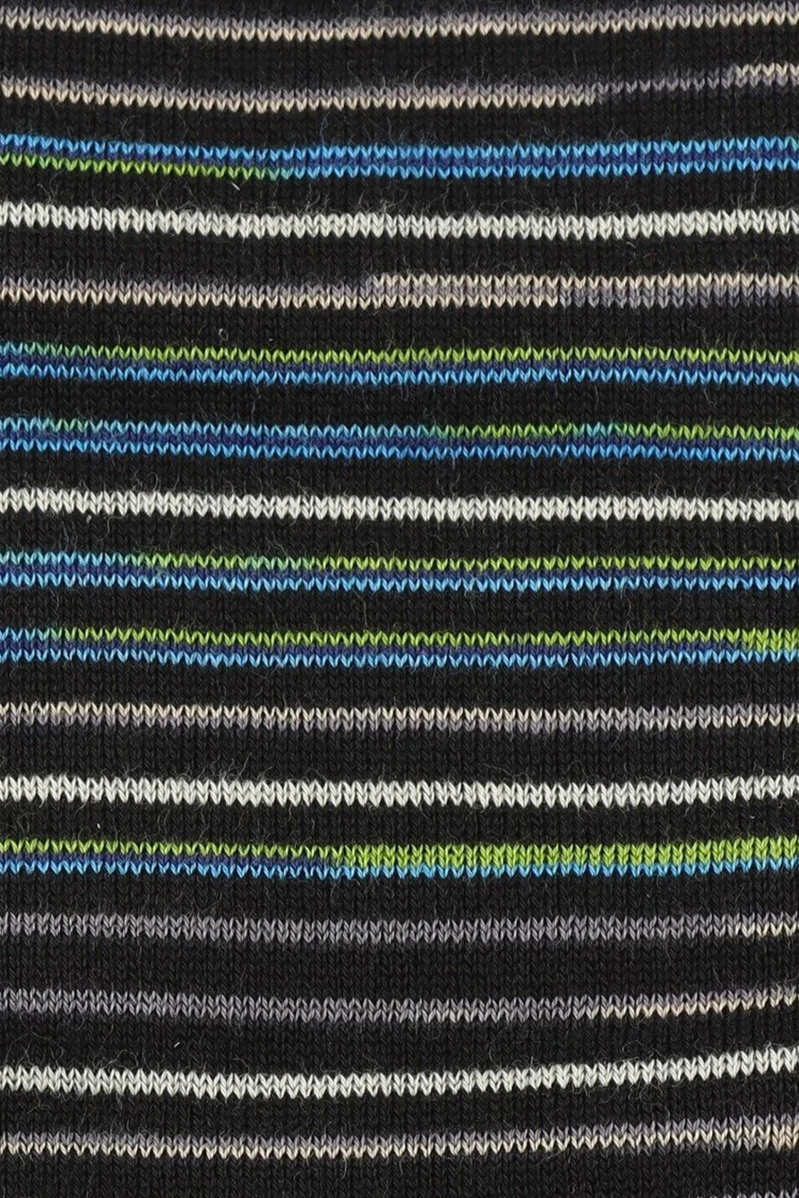 Pantherella Atolla Multi Stripe Sock Black/Lime/Steel