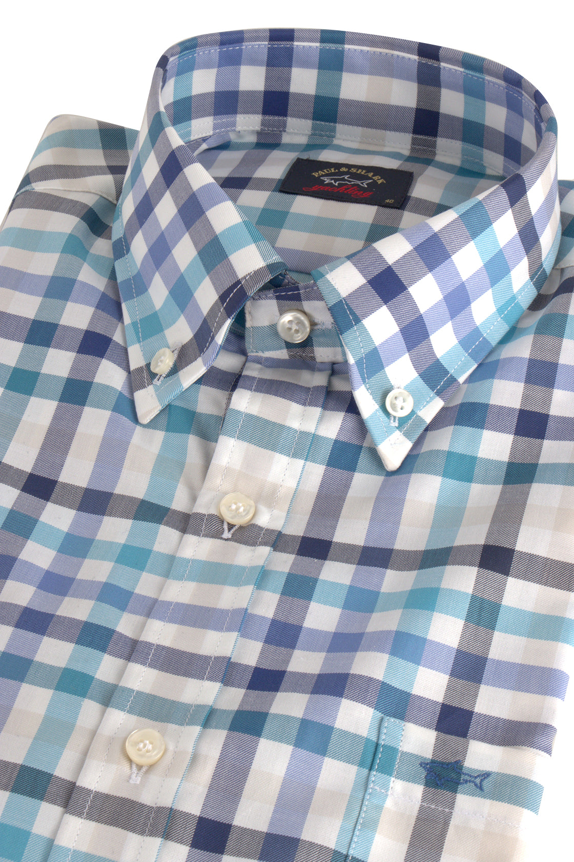 Paul & Shark Check LS Shirt Blue Multi