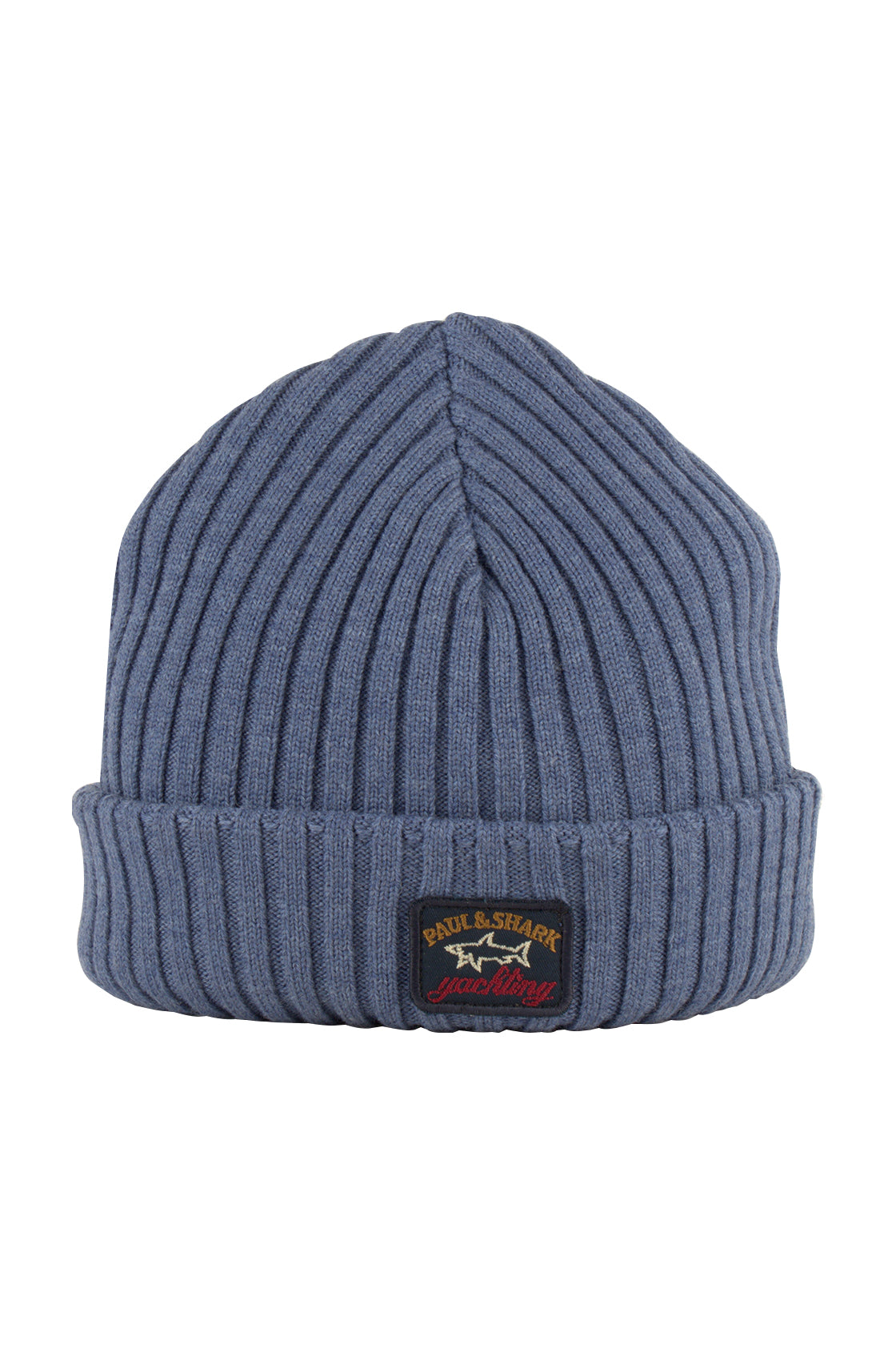 Paul & Shark Merino Wool Ribbed Cap Blue