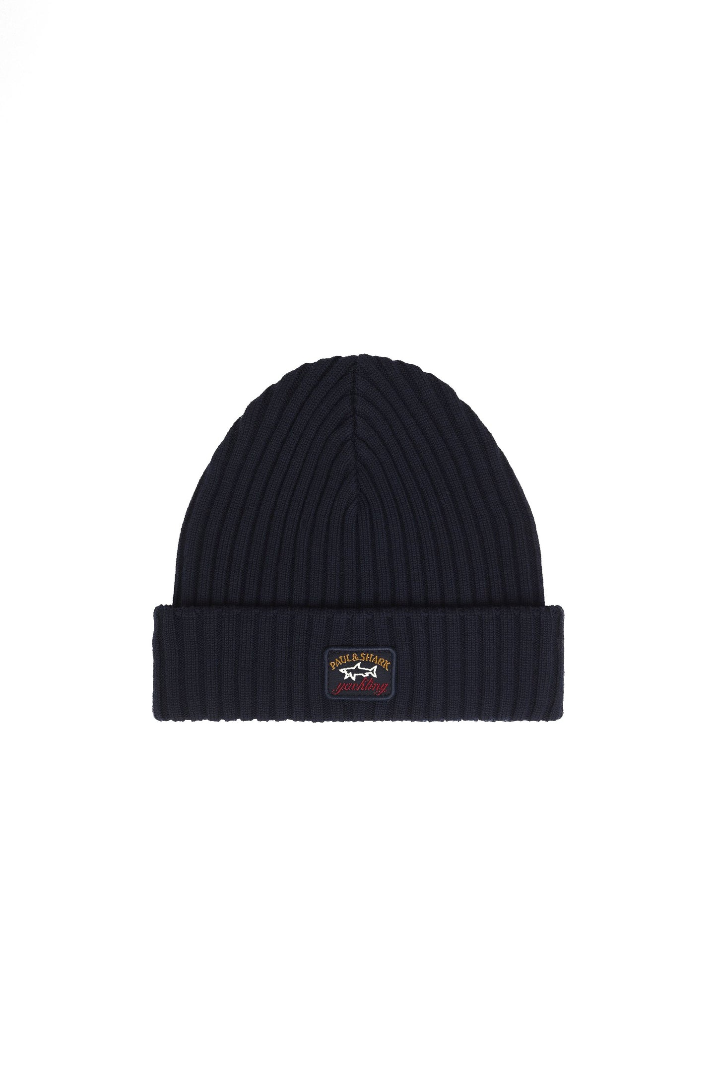 Paul & Shark Merino Wool Ribbed Cap Navy OSF