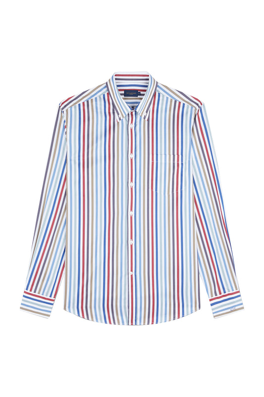 Paul & Shark Supima Cotton Shirt Red/Blue