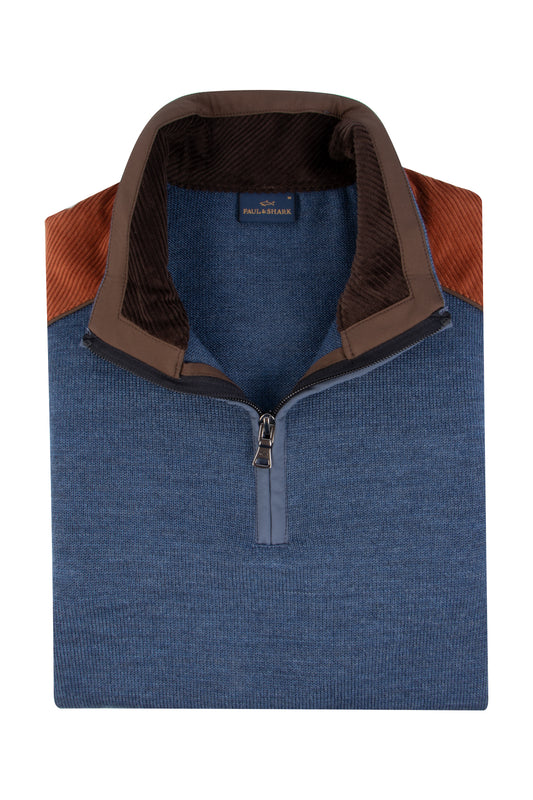 Paul & Shark Wool 1/2 Zip Sweater Blue