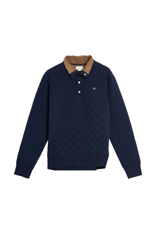 Gant Quilted Sweat Cord Collar Evening Blue