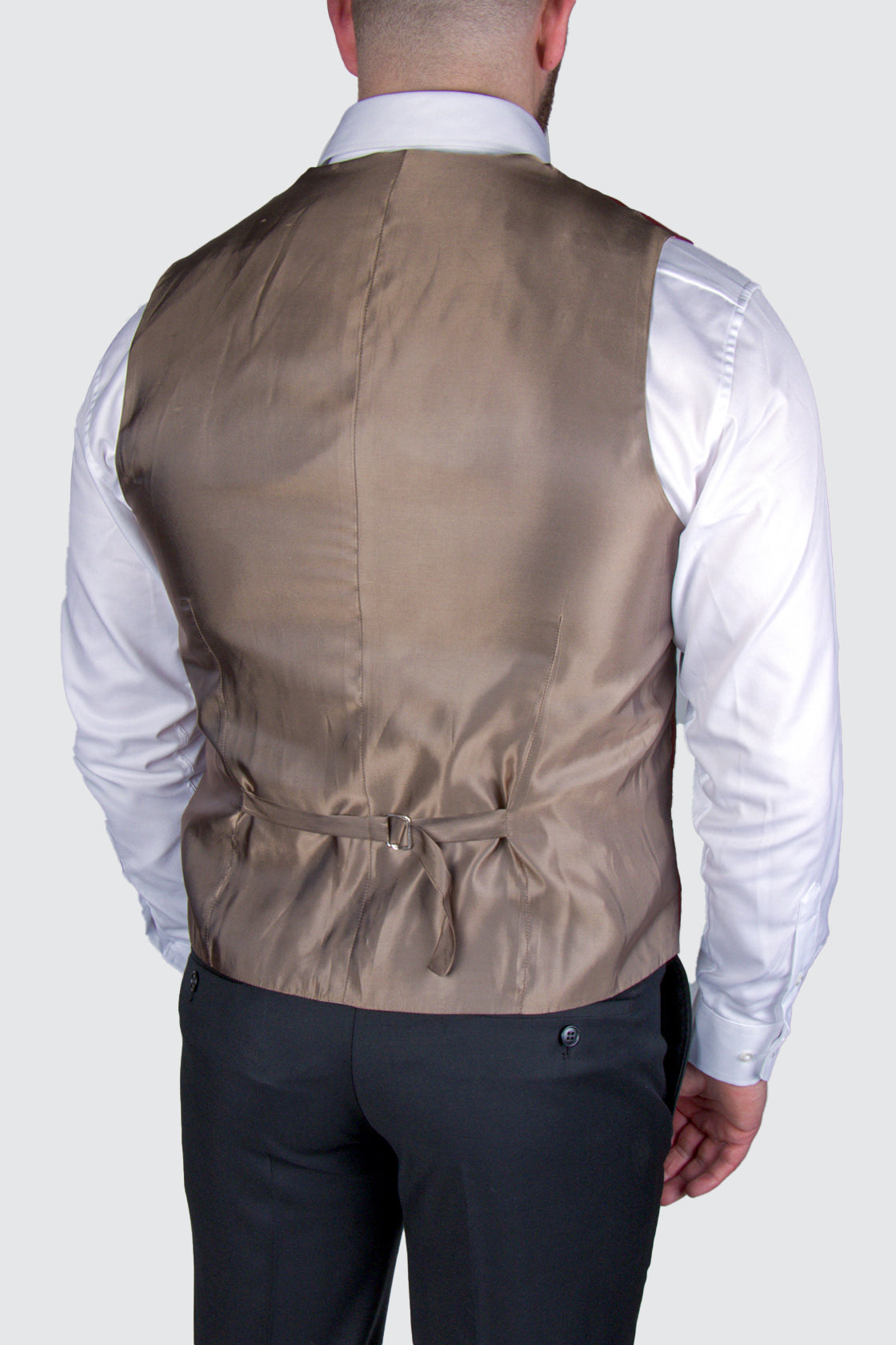 Rembrandt Shelby Herringbone Linen Waistcoat Red