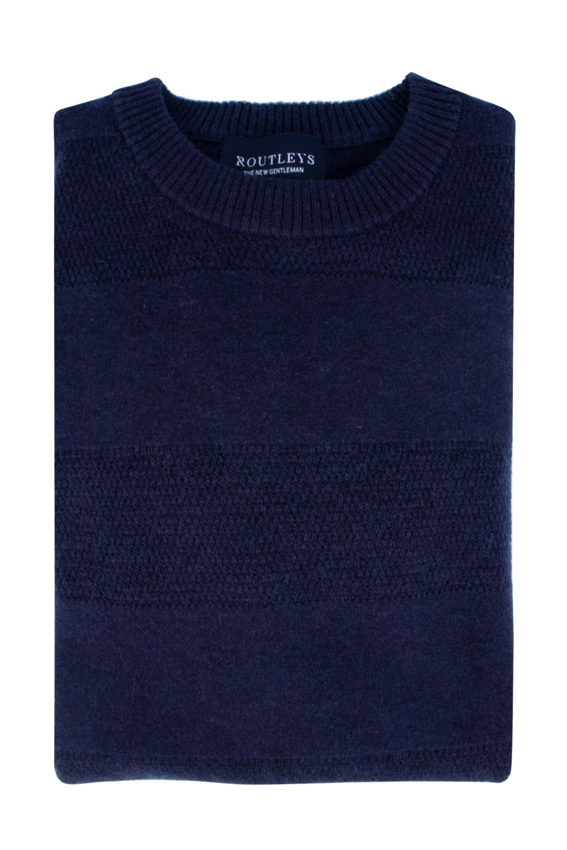 Routleys Wool/Cash Fisherman Rib Pullover Navy