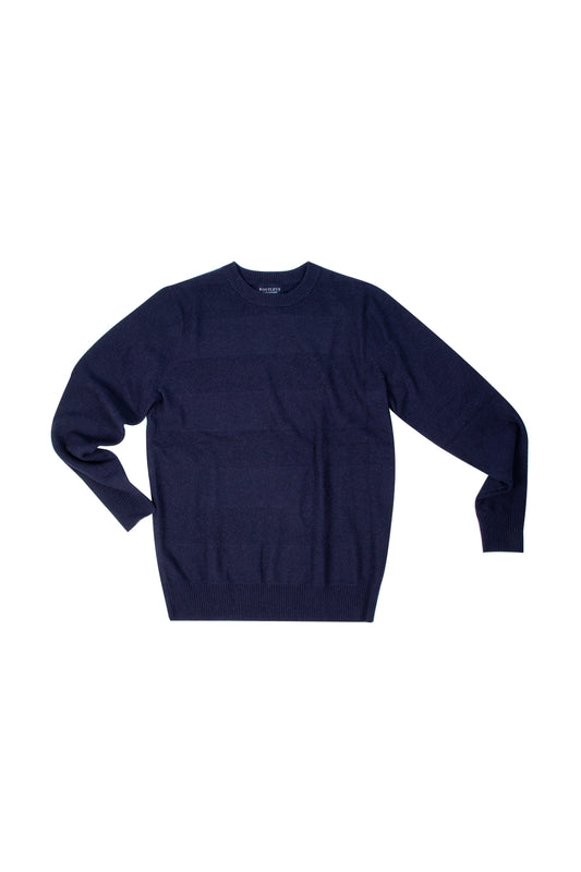 Routleys Wool/Cash Fisherman Rib Pullover Navy