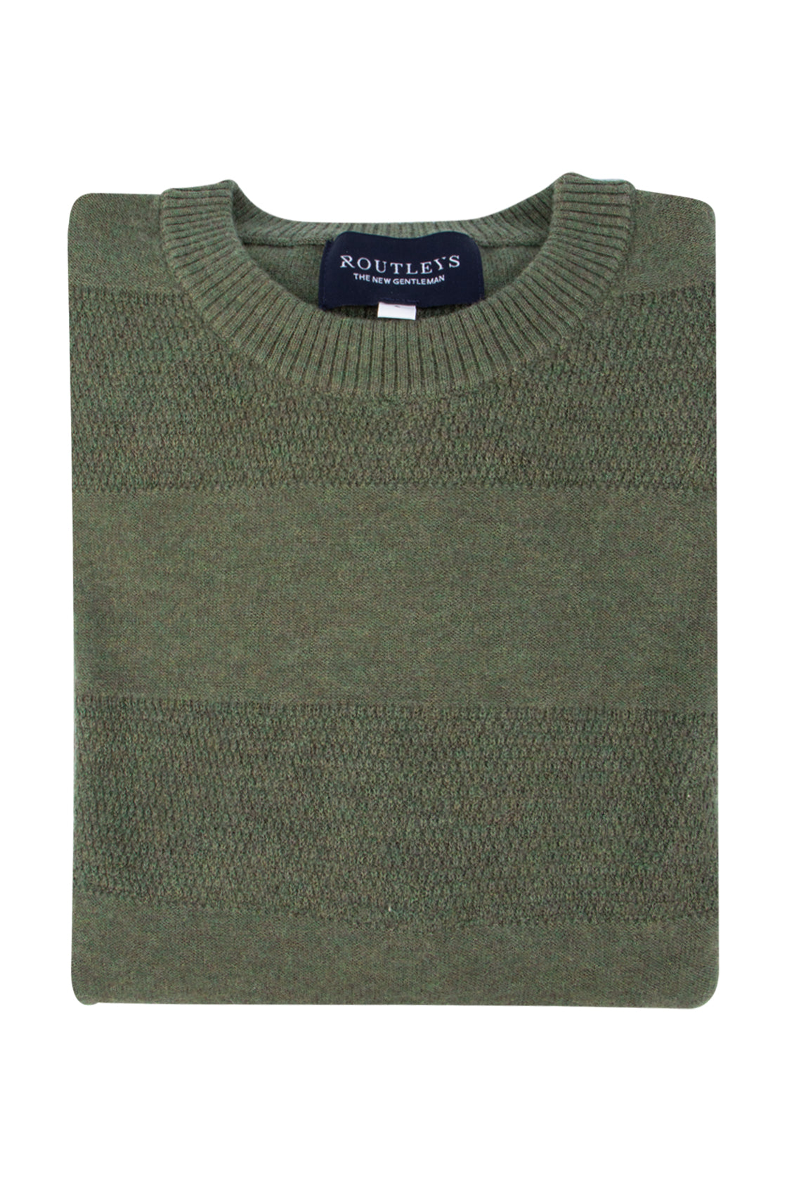 Routleys Wool/Cash Fisherman Rib Pullover Pine