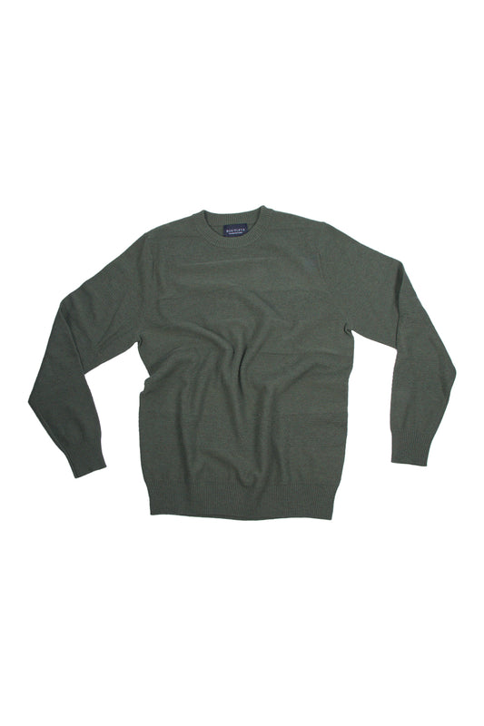 Routleys Wool/Cash Fisherman Rib Pullover Pine