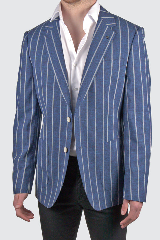 Routleys H Sportscoat Navy Stripe