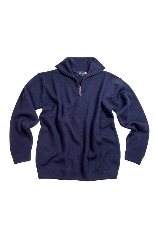 Routleys Merino Knit Zip Shawl Collar Navy