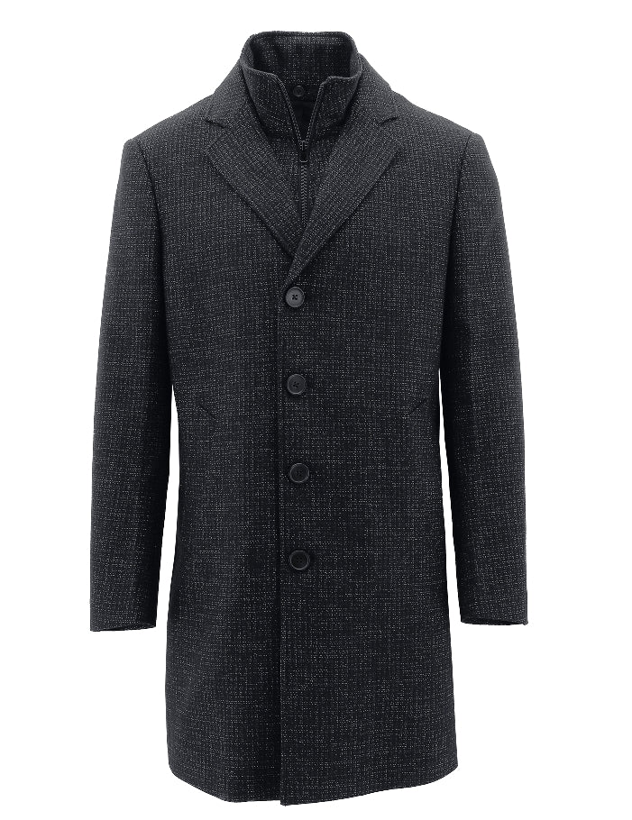 Routleys Profile Check Coat Black