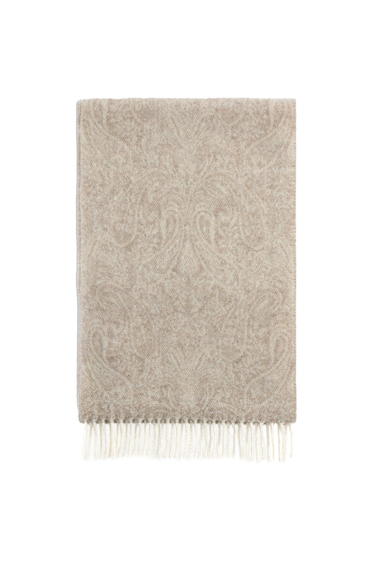 NN.07 9014 Wool Scarf Two Ecru Print