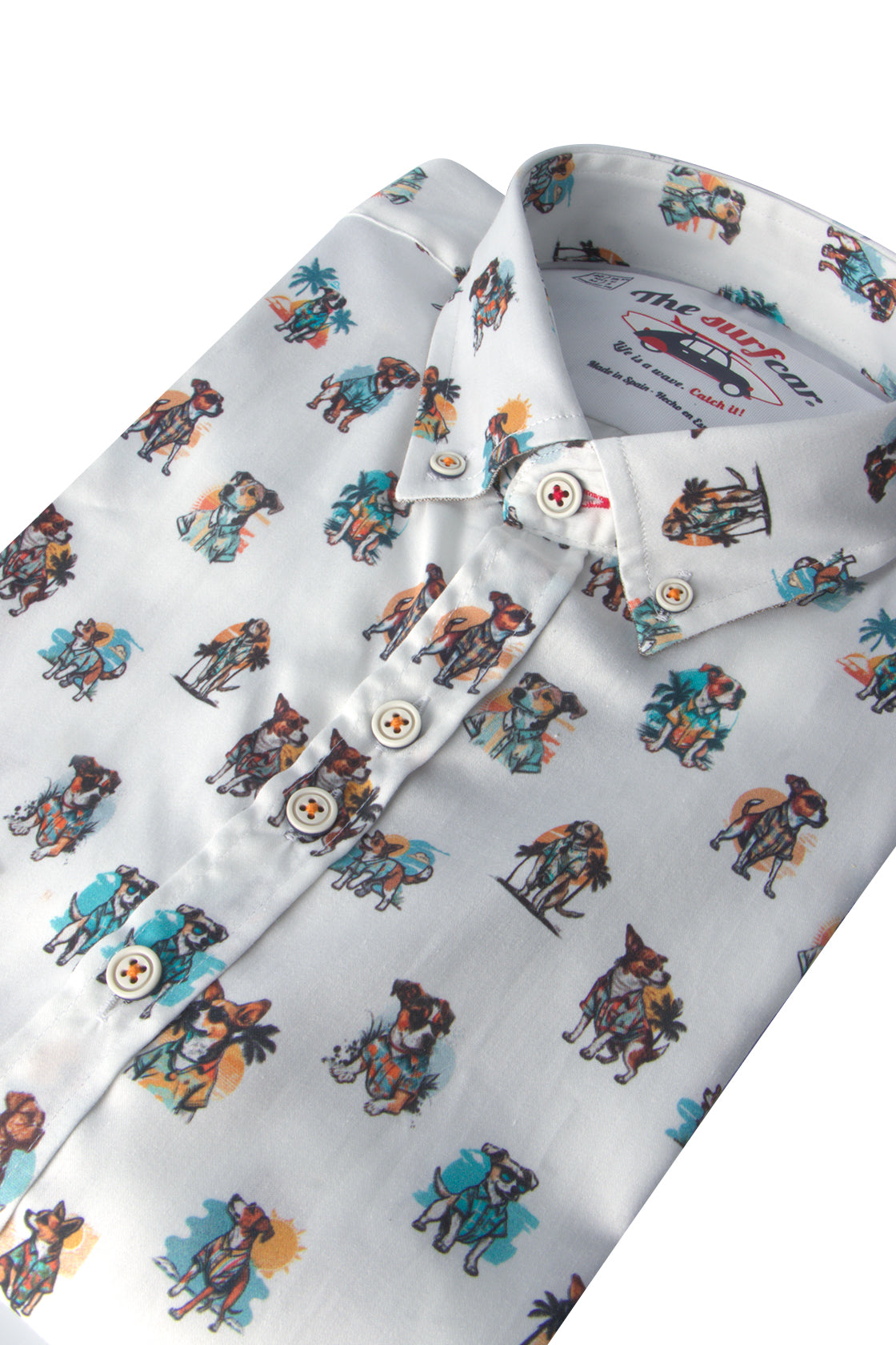 The Surf Car Faro Dog Print SS Shirt White