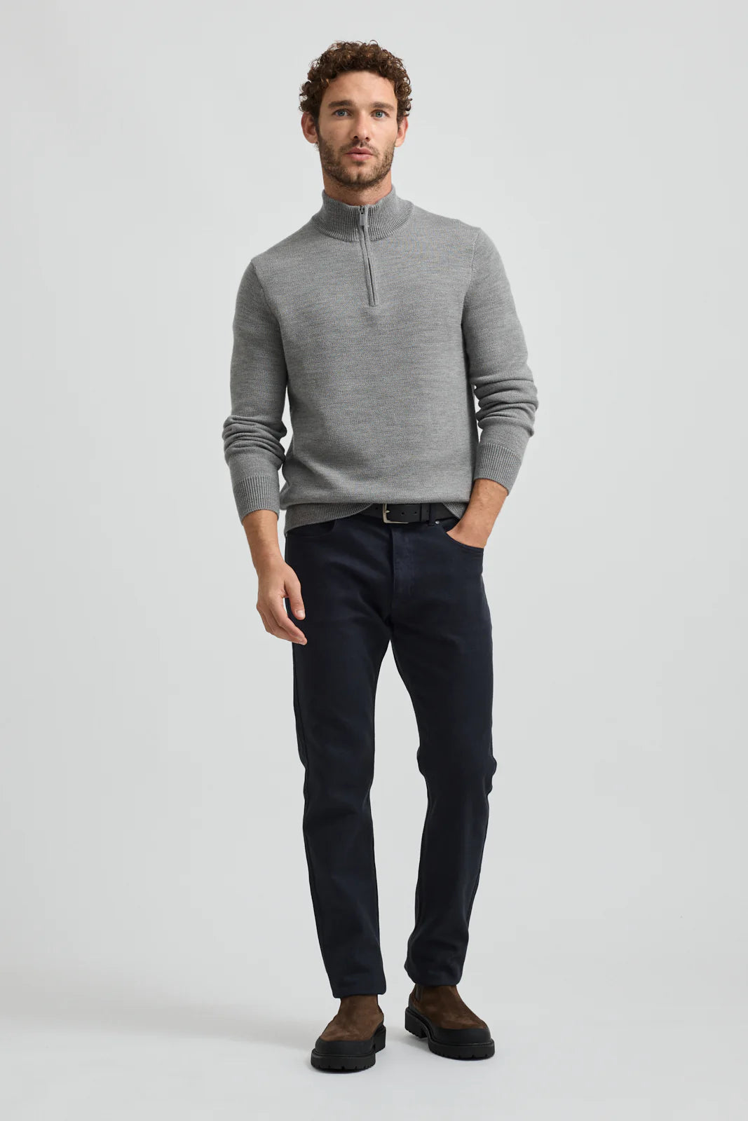 Toorallie Half Zip Jumper Mid Grey