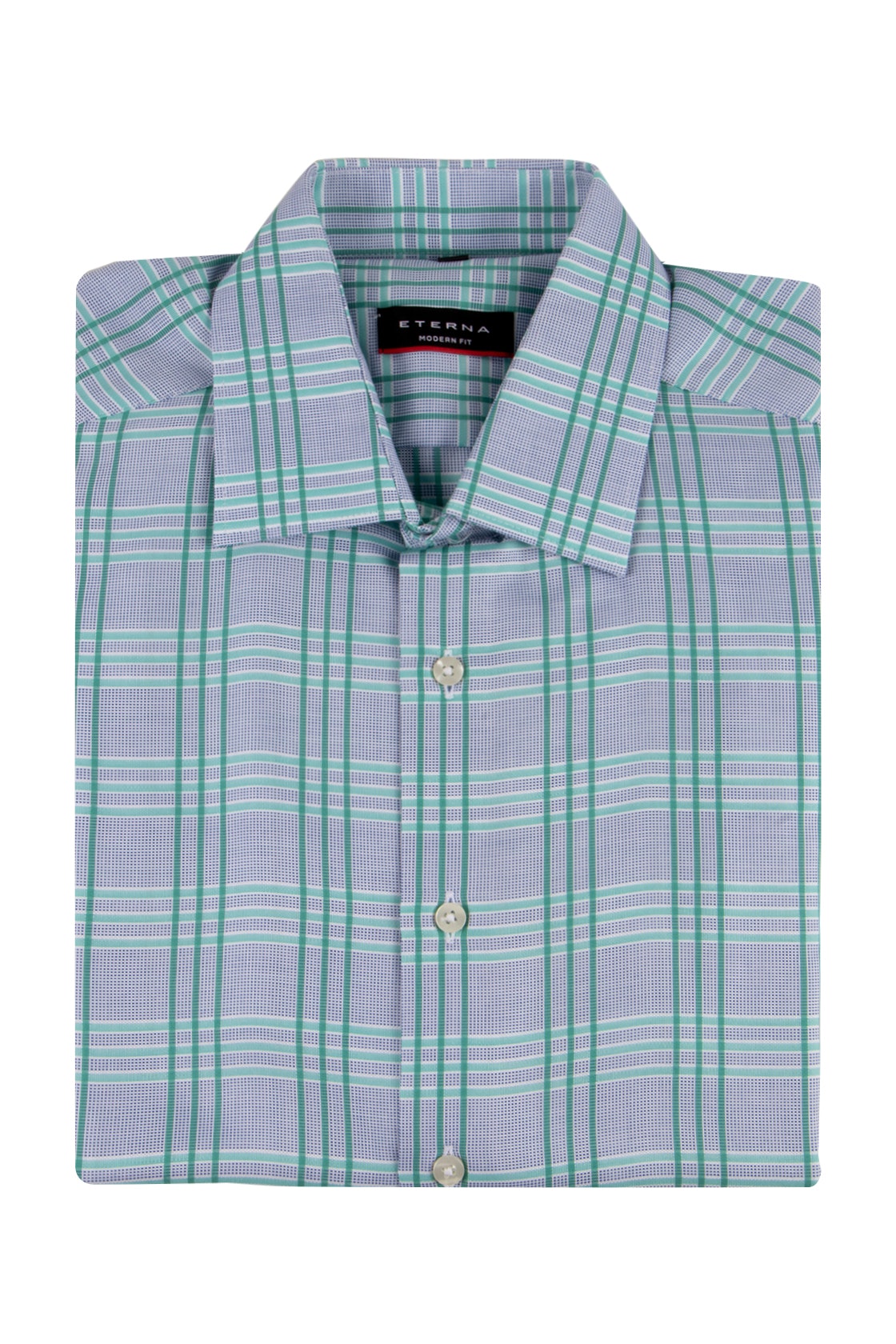 Eterna Mint Check Business Shirt