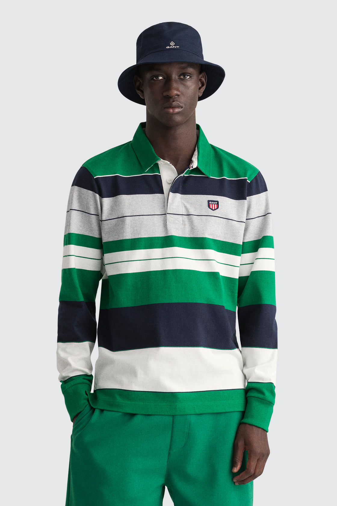 Gant Striped Retro Rugger Green