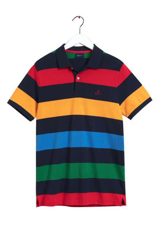 Gant Barstripe Pique Short Sleeve Rugger Multicolour