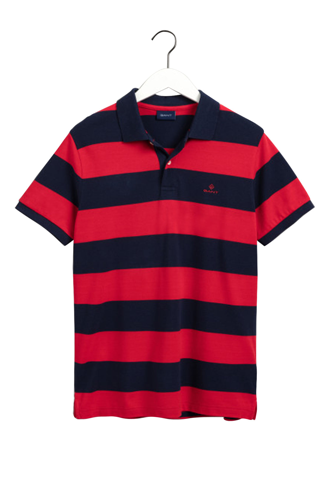 Gant Barstripe Pique Short Sleeve Rugger Bright Red