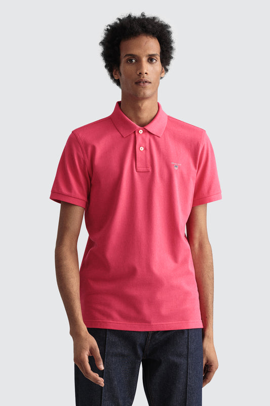 Gant Solid Pique Short Sleeve Rugger Preppy Pink